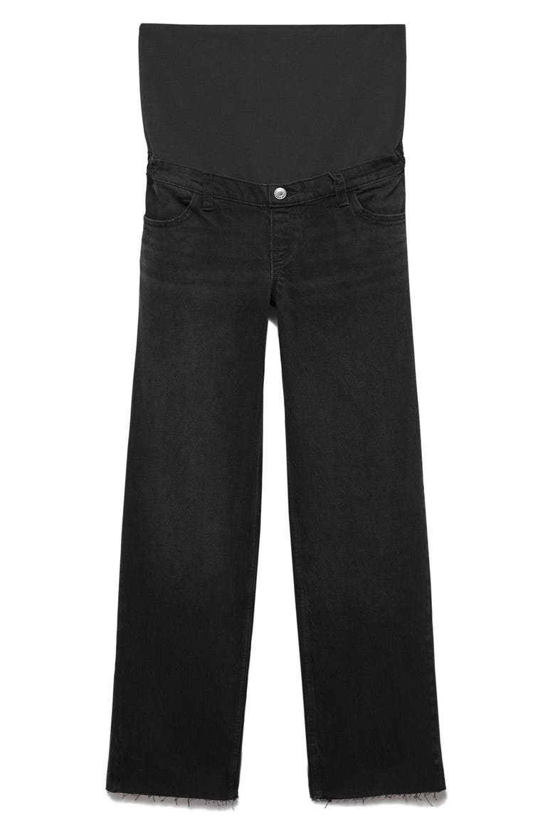 Over the Bump Wide Leg Maternity Jeans, Alternate, color, BLACK DENIM