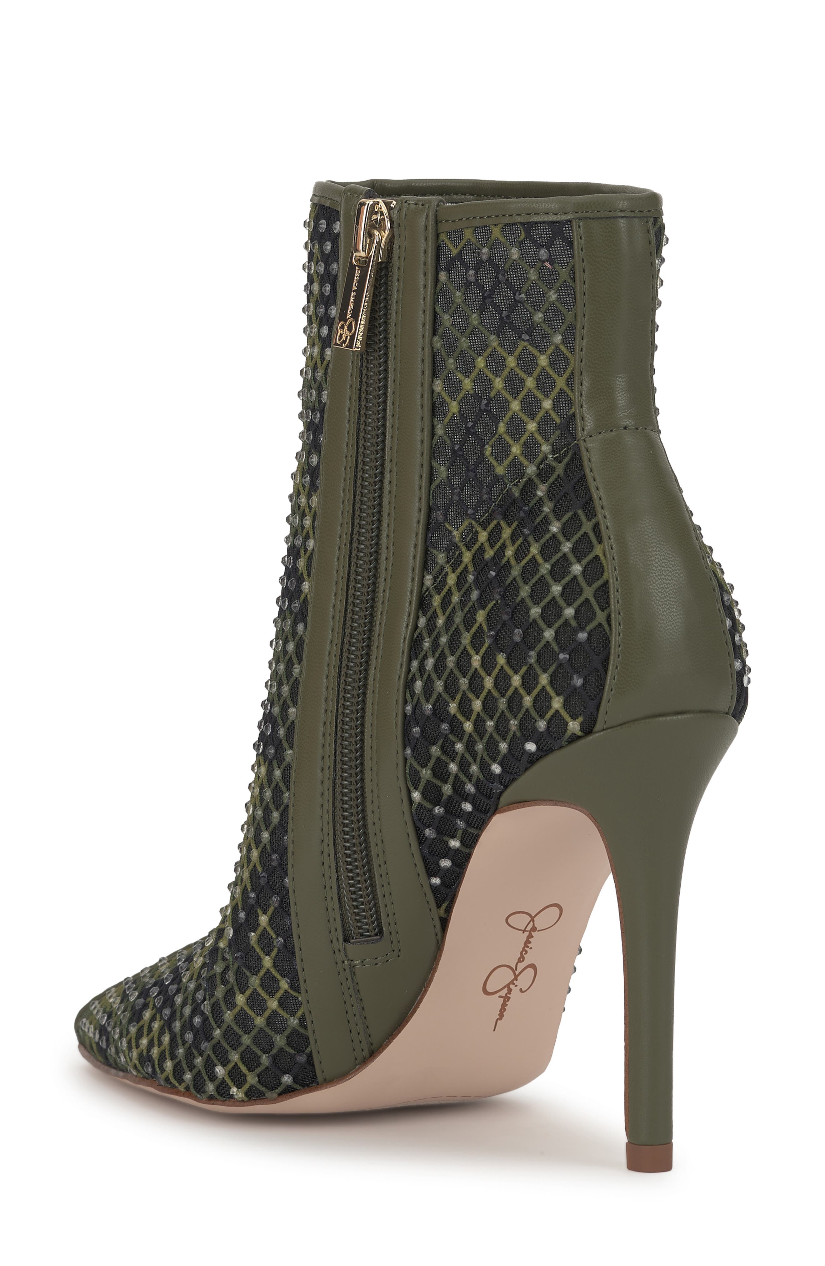 Jessica Simpson Pazra Studded Bootie, Alternate, color, Deep Moss Multi