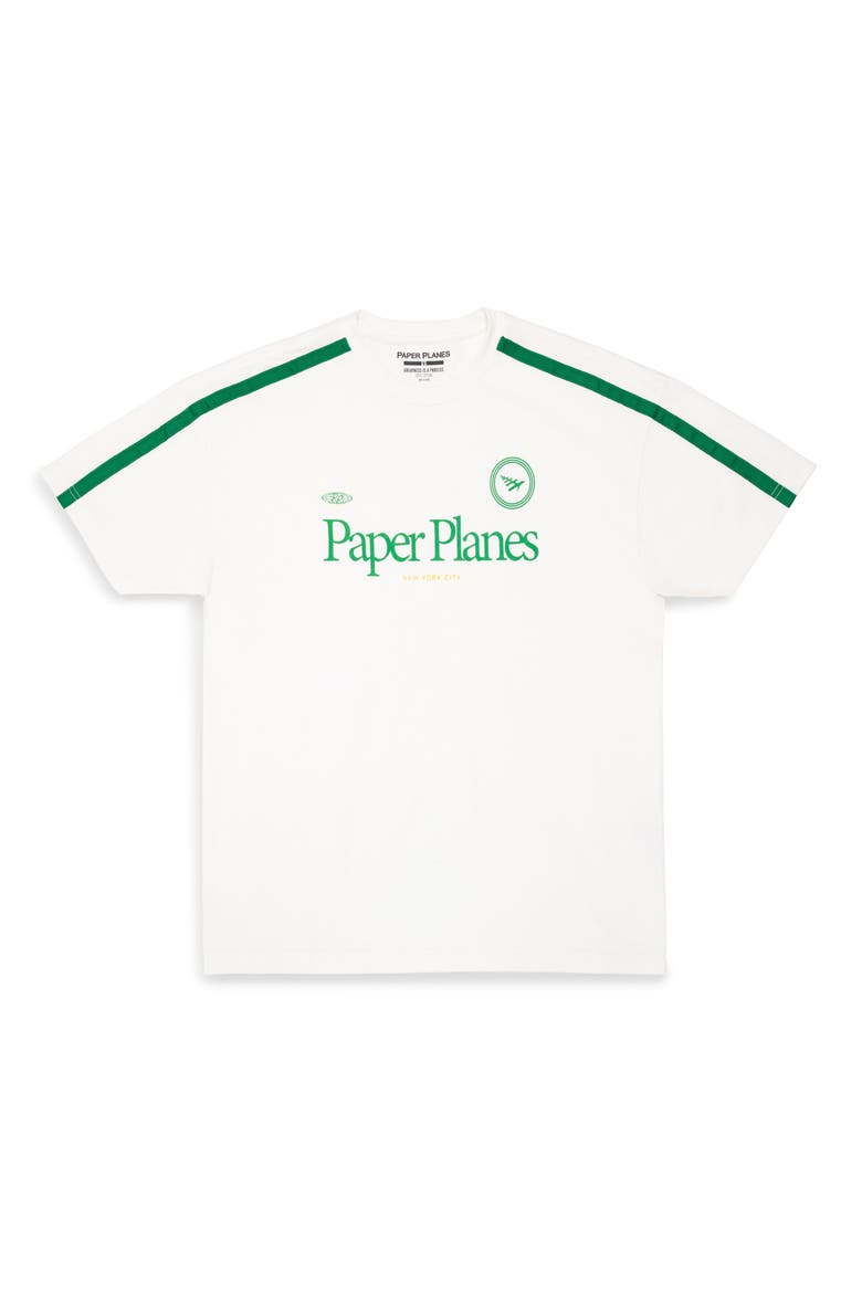 Soccer Stripe Cotton Graphic T-Shirt, Main, color, WHITE
