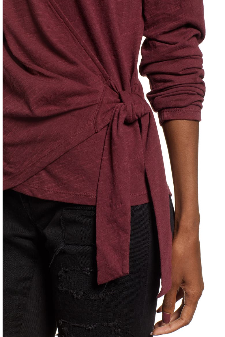 Wrap Top, Alternate, color, TAWNEY PORT