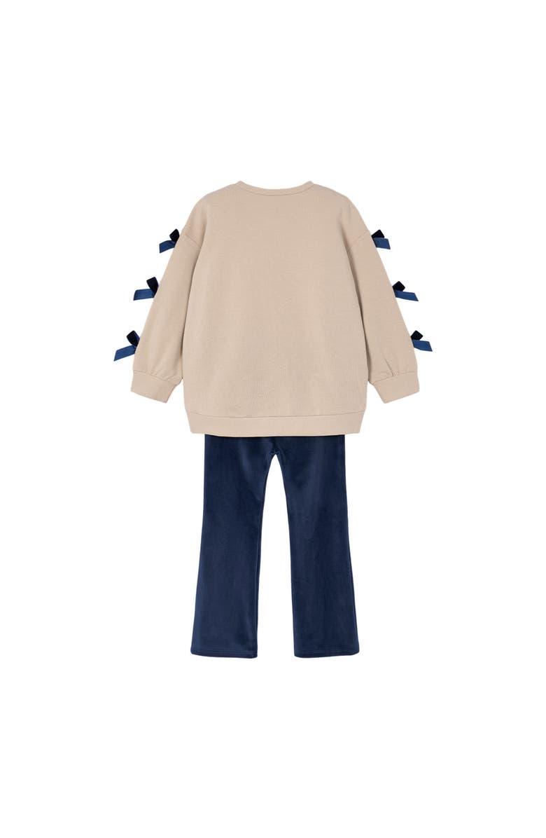 Mayoral Leggings and Bow Jumper Set, Alternate, color, Cream