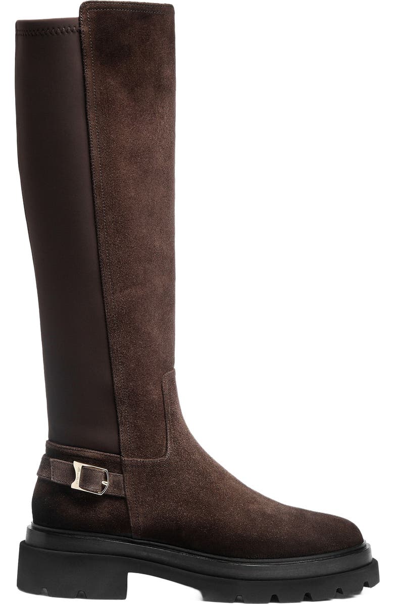 Santoni Women's suede boot, Main, color, Brown