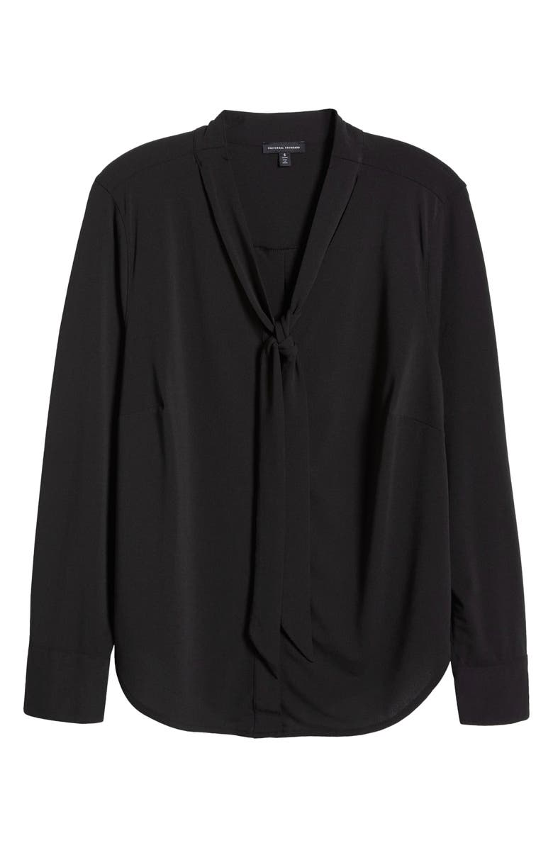 Universal Standard Tess Crepe Tie Neck Top, Alternate, color, 