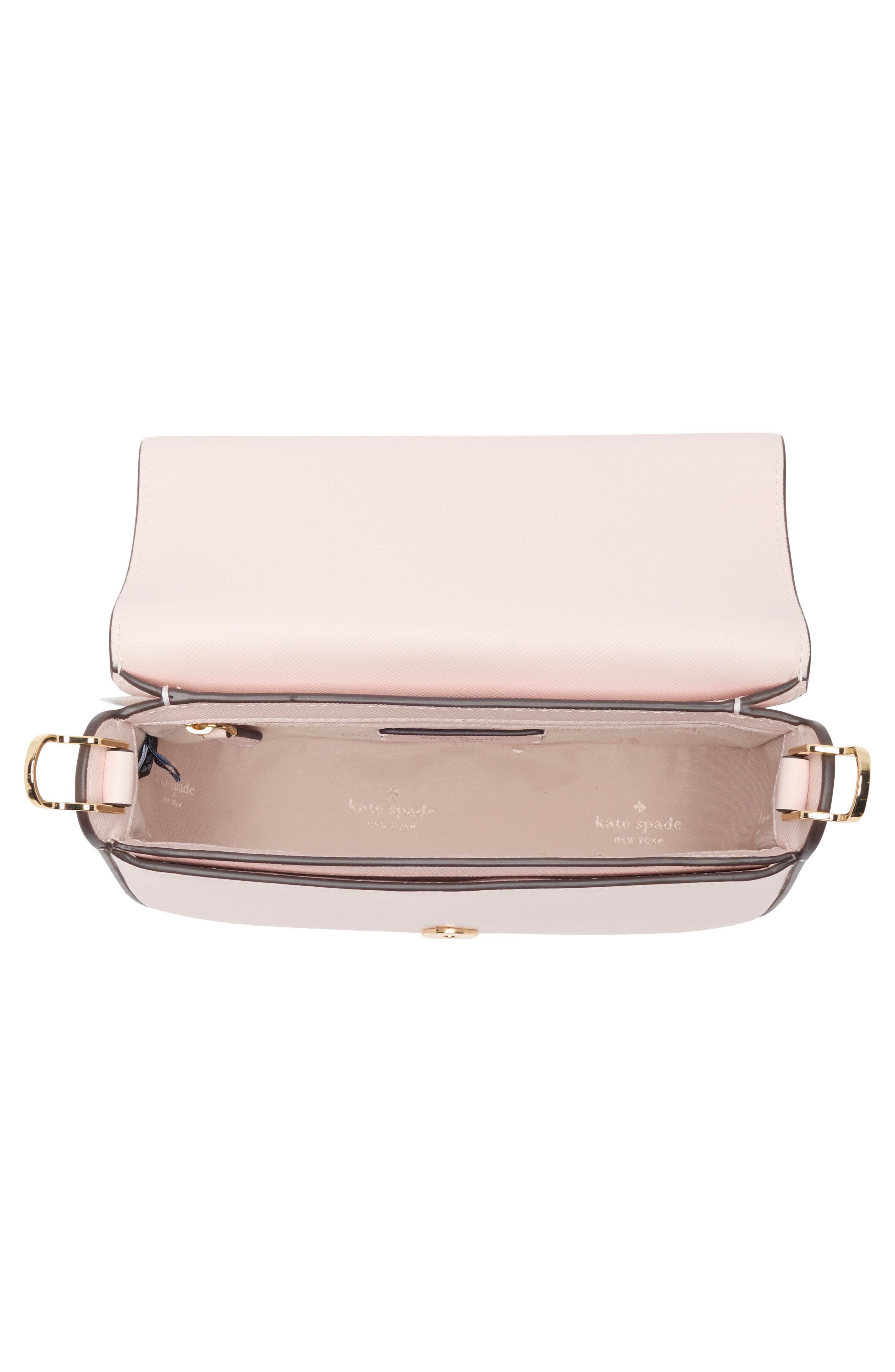 Kate Spade New York madison saffiano leather saddle bag, Alternate, color, Powdered Sugar
