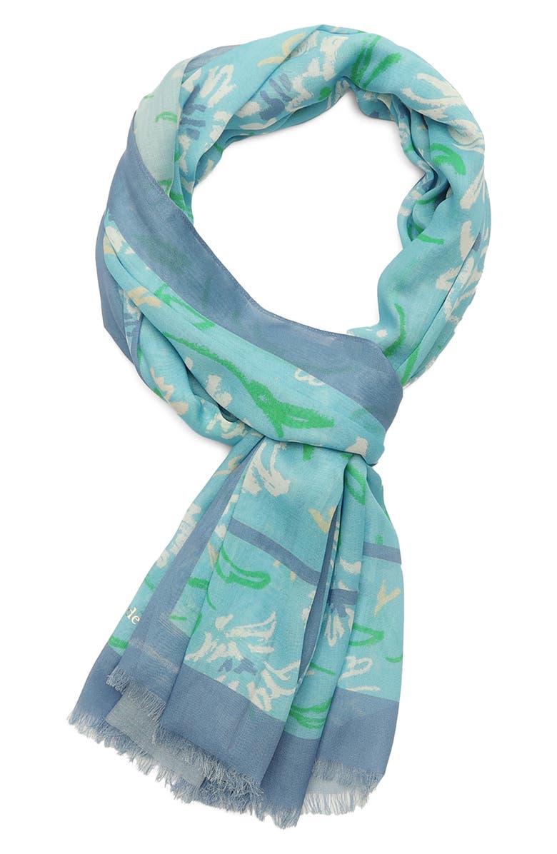 Kate Spade New York lively garden oblong scarf, Alternate, color, Pristine Pool