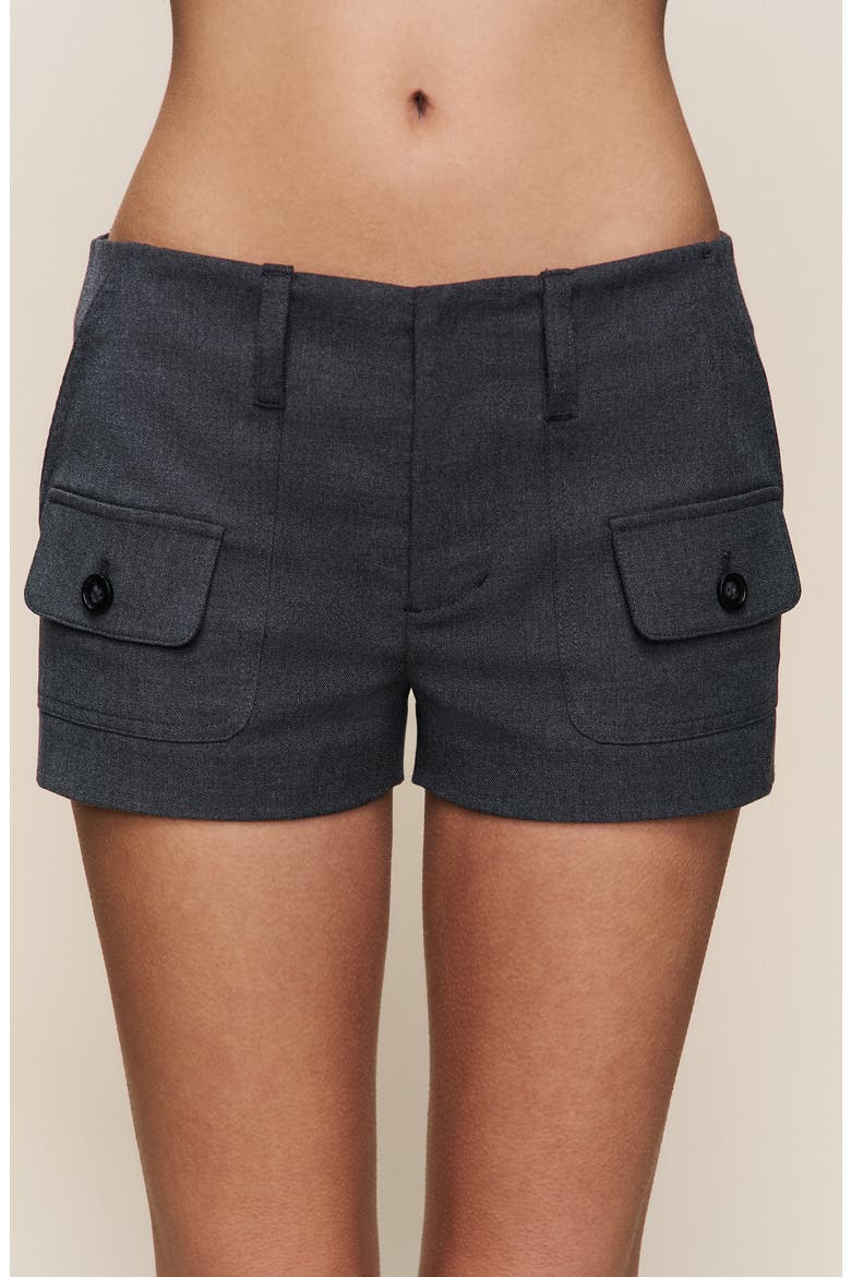 Penelope Patch Pocket Shorts, Alternate, color, Grey