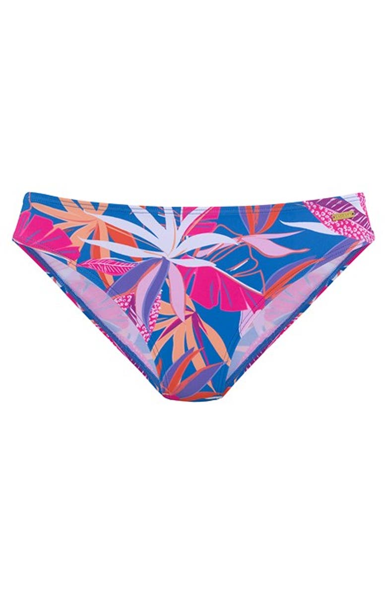 LASCANA Women's Tropical Classic Bikini Bottom, Alternate, color, Blue & Pink
