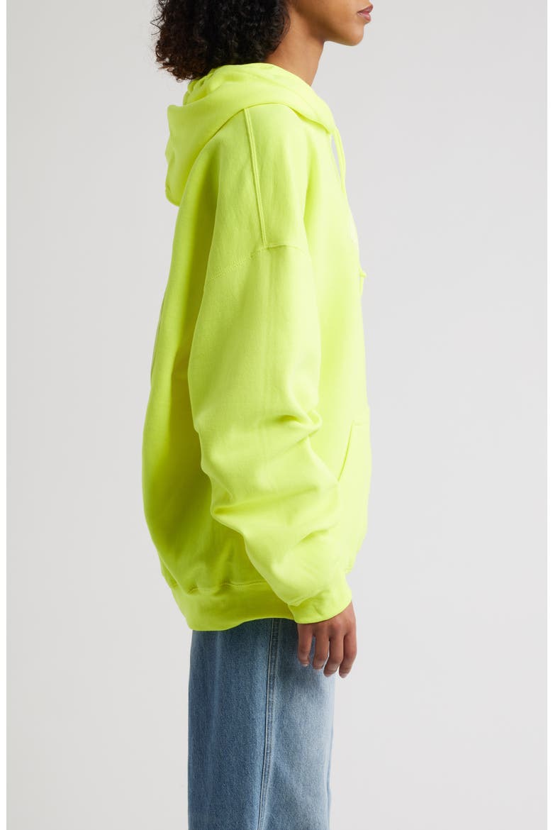 Nirvana Puff Print Logo Graphic Hoodie, Alternate, color, SOLID SAFETY GREEN