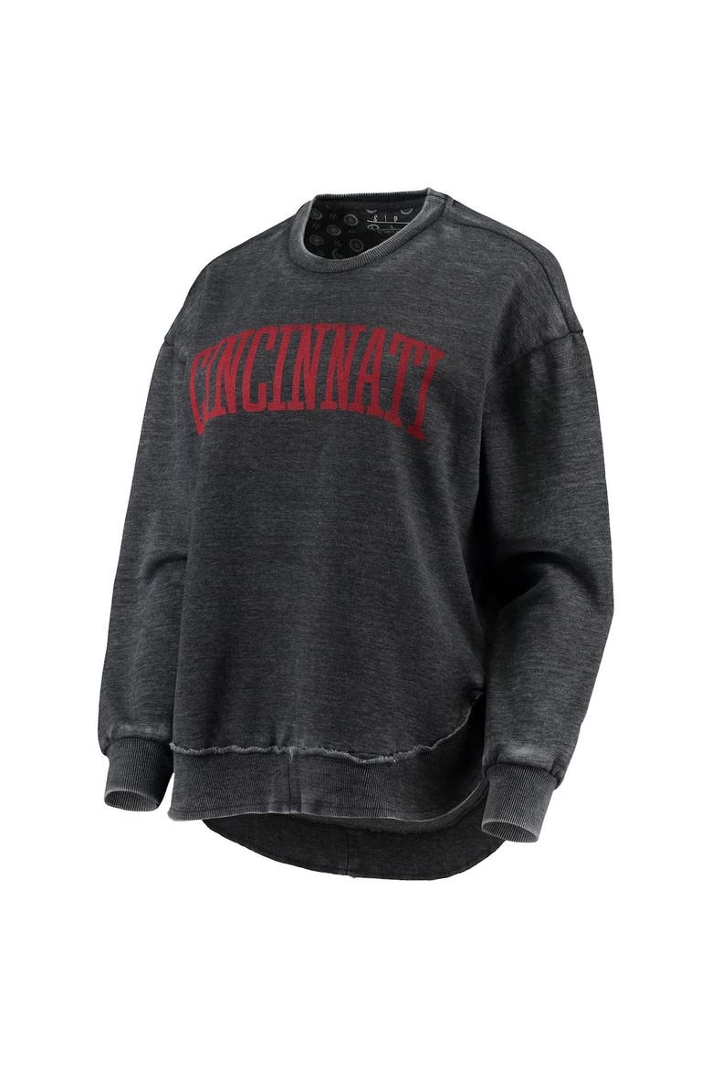 Women's Pressbox Black Cincinnati Bearcats Vintage Wash Pullover Sweatshirt, Alternate, color, Black