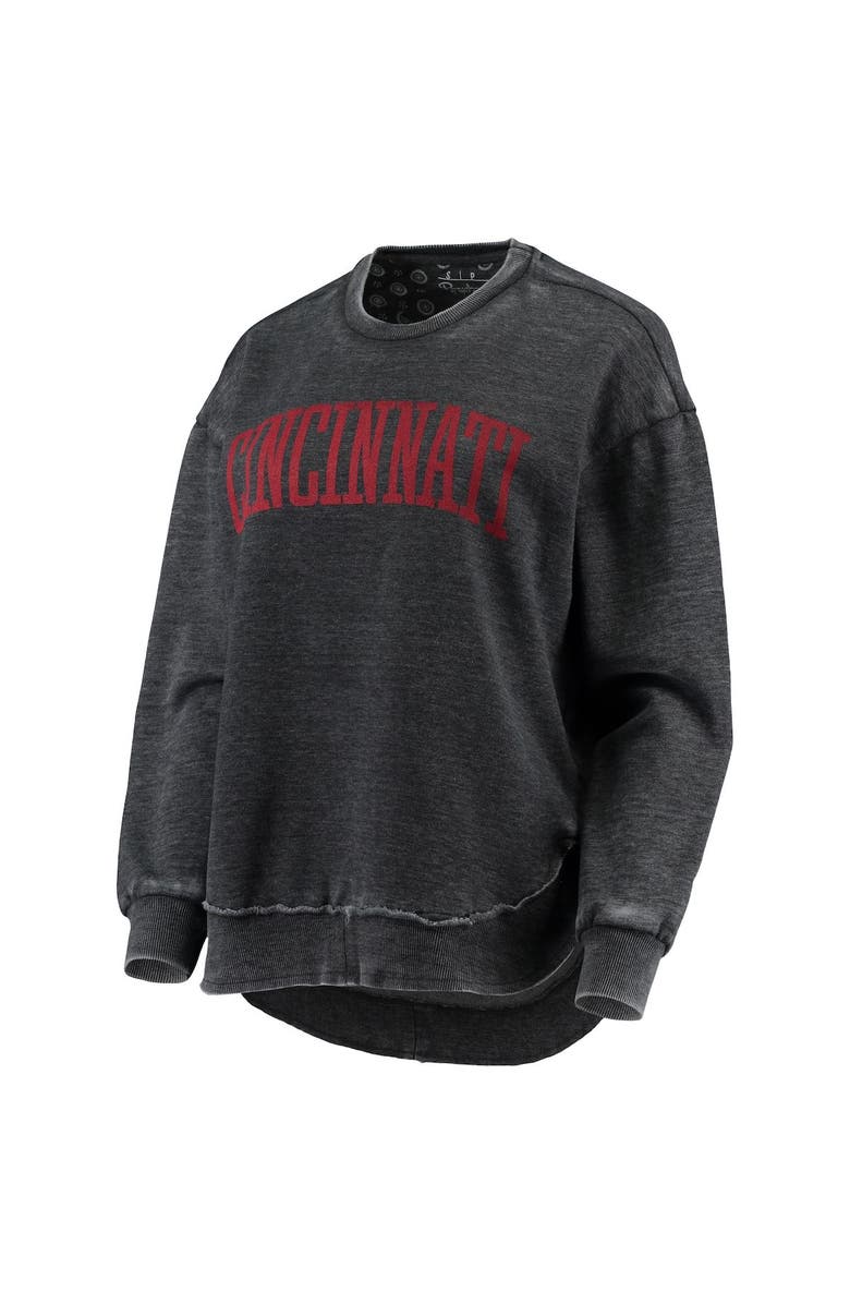 PRESSBOX Women's Pressbox Black Cincinnati Bearcats Vintage Wash Pullover Sweatshirt, Alternate, color, Black