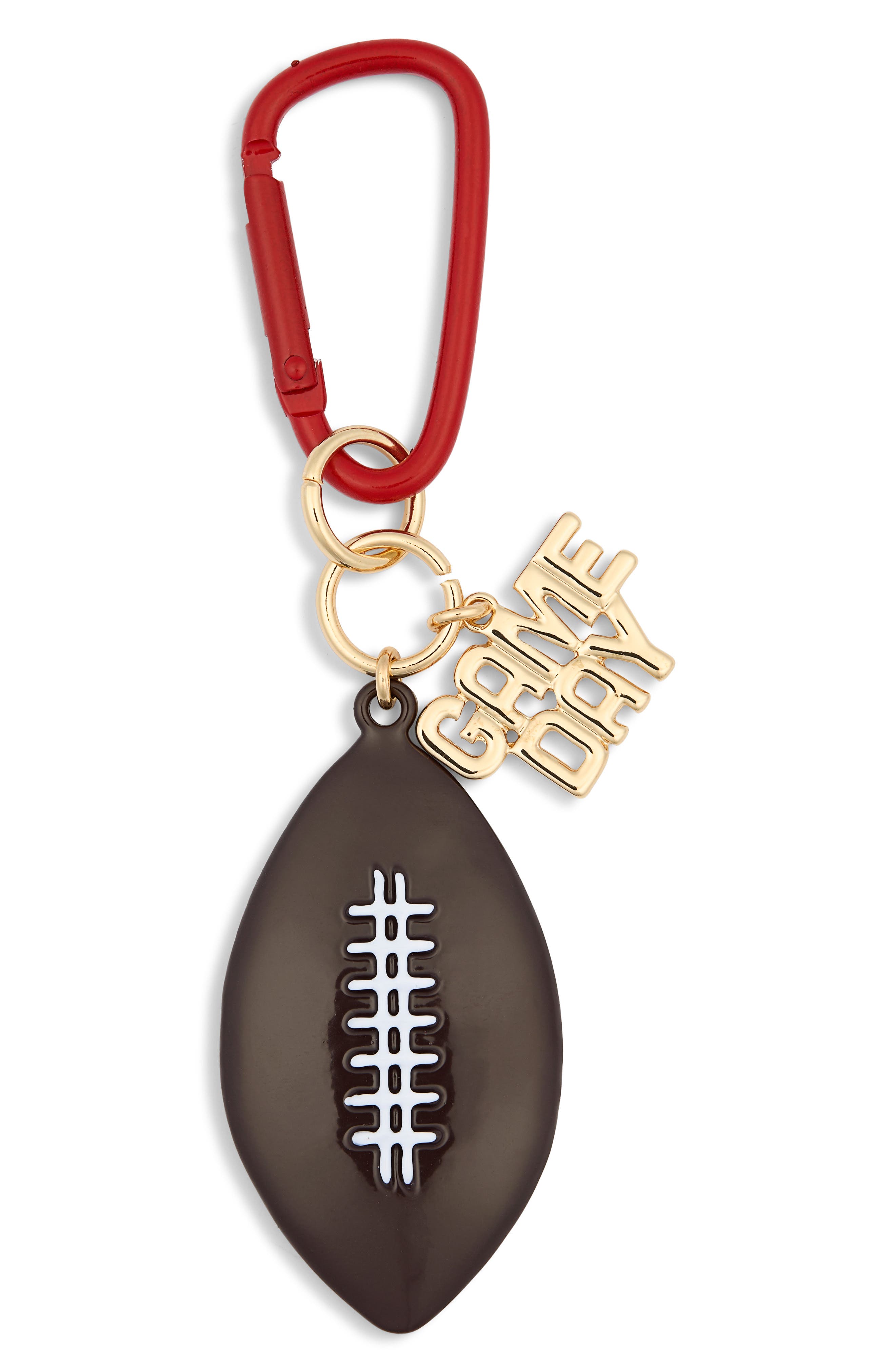 Football Bag Charm, Main, color, BROWN MULTI- GOLD