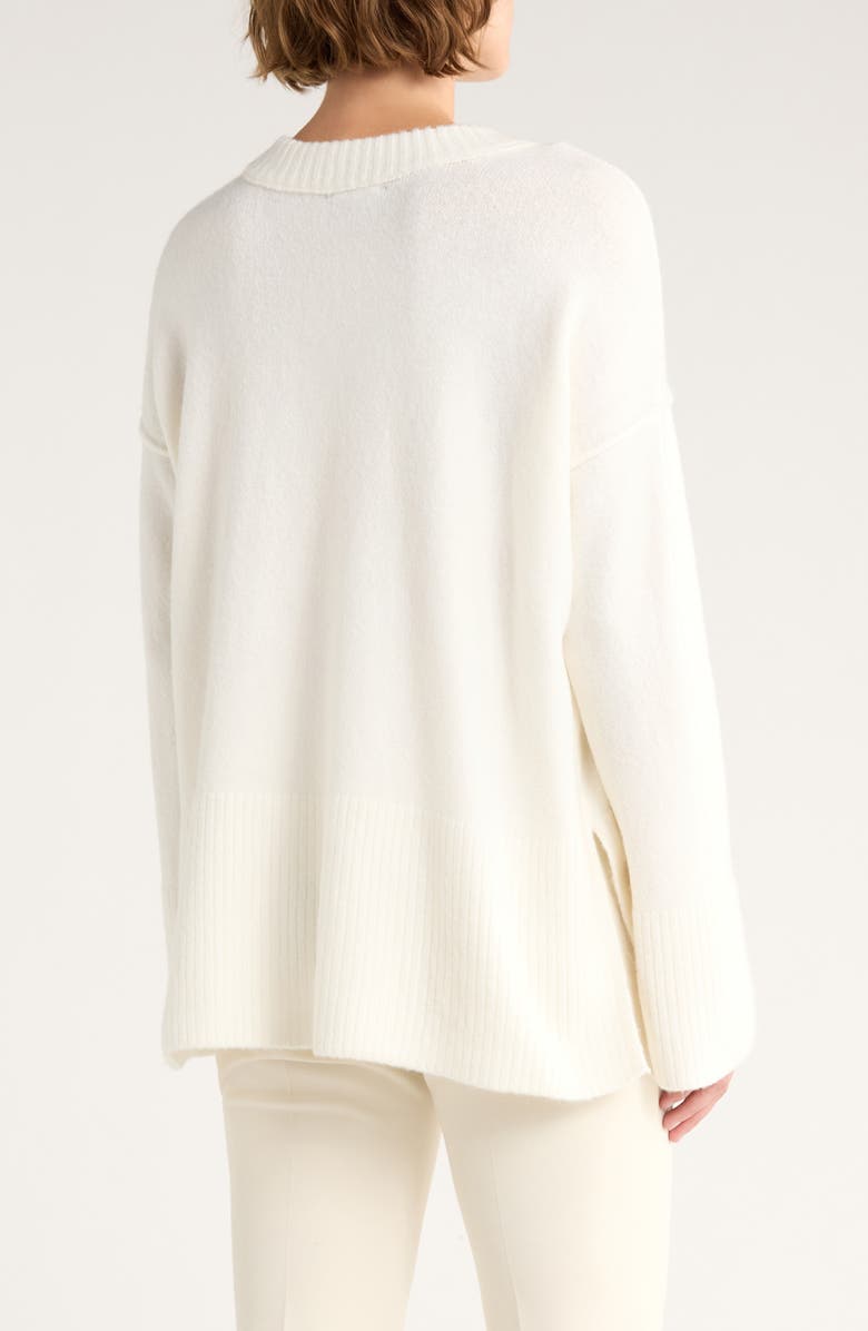 Vince Camuto High-Low V-Neck Sweater, Alternate, color, Antique White