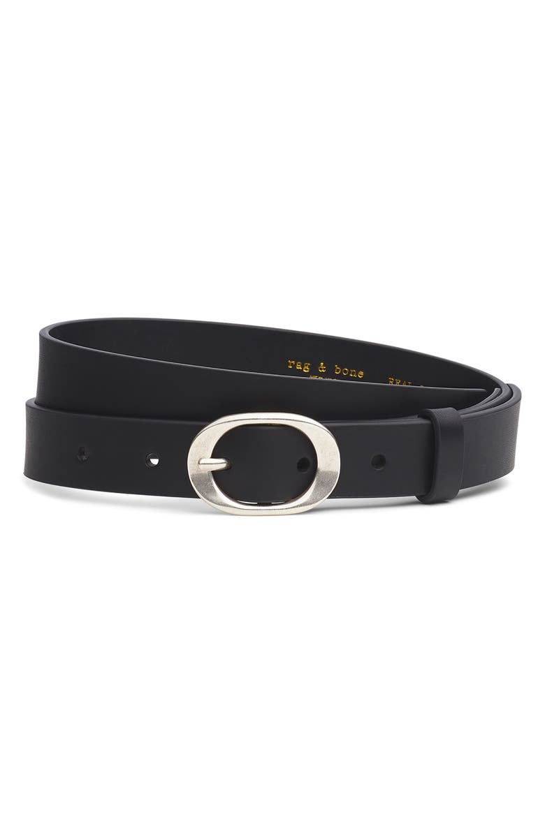 rag
bone Vera Slim Leather Belt, Alternate, color, Black