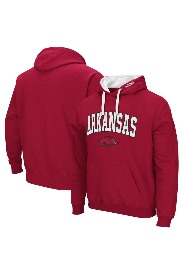 Men's Colosseum Cardinal Arkansas Razorbacks Big & Tall Arch & Logo 2.0 Pullover Hoodie, Alternate, color, Cardinal