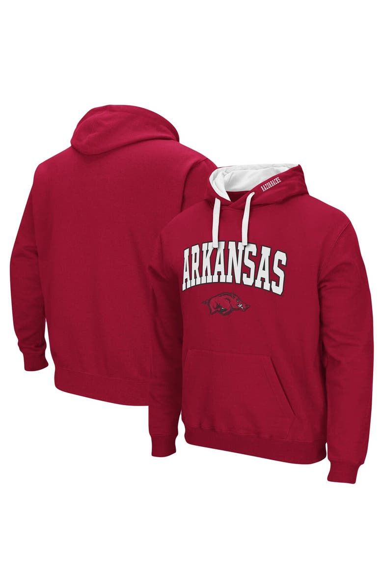 COLOSSEUM Men's Colosseum Cardinal Arkansas Razorbacks Big & Tall Arch & Logo 2.0 Pullover Hoodie, Alternate, color, Cardinal