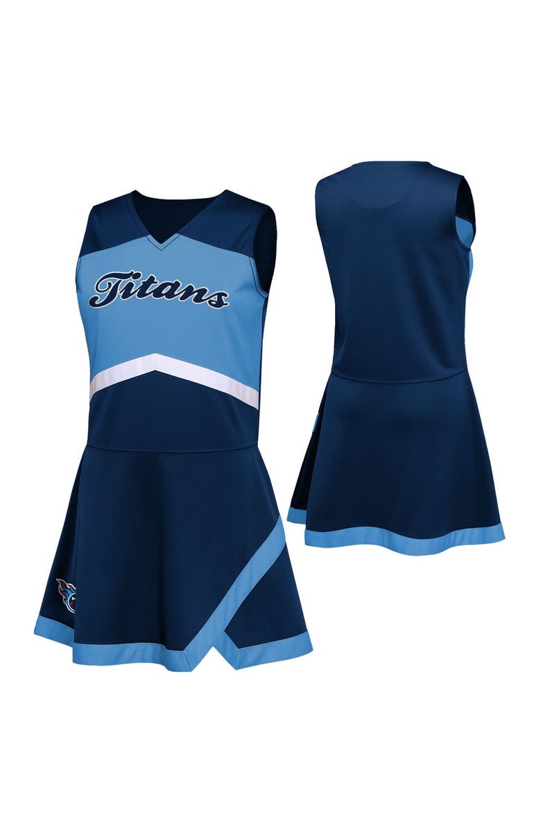 Outerstuff Girls Preschool Navy Tennessee Titans Two-Piece Cheer Captain Jumper Dress with Bloomers Set, Main, color, Navy