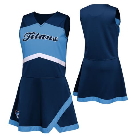 Girls Preschool Navy Tennessee Titans Two-Piece Cheer Captain Jumper Dress with Bloomers Set