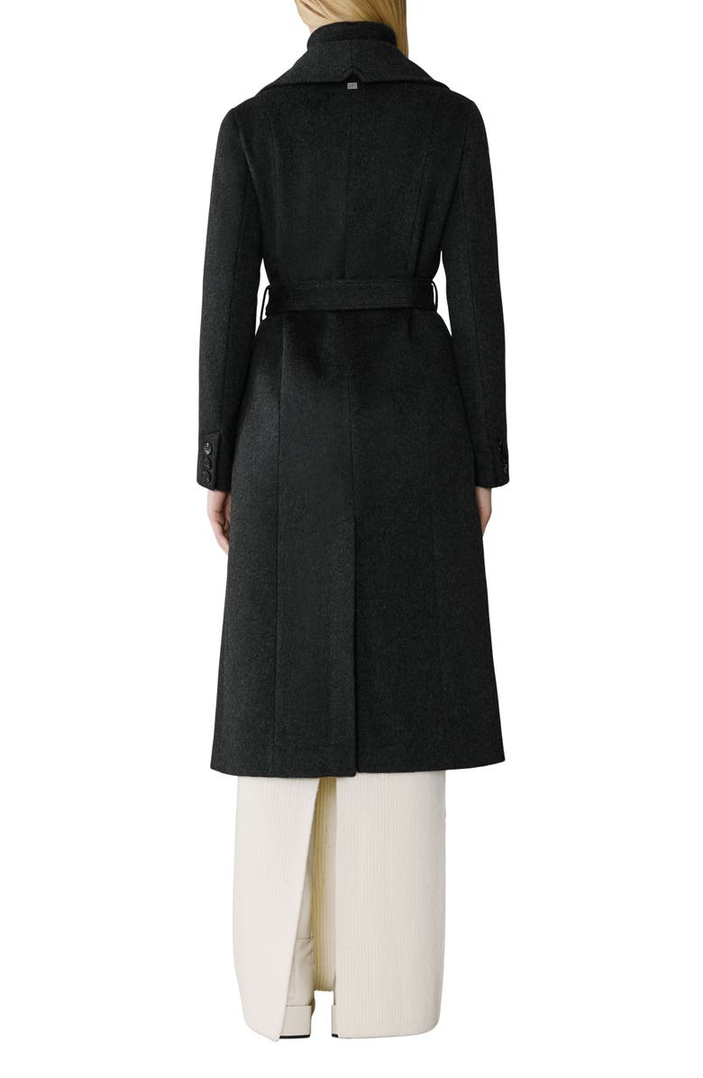 Soia & Kyo Ilana Bib Detail Wool Blend Trench Coat, Alternate, color, Black Heather