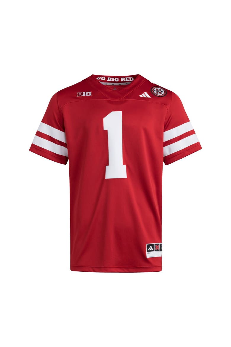 Men's adidas #1 Scarlet Nebraska Huskers Premier Jersey, Alternate, color, Scarlet