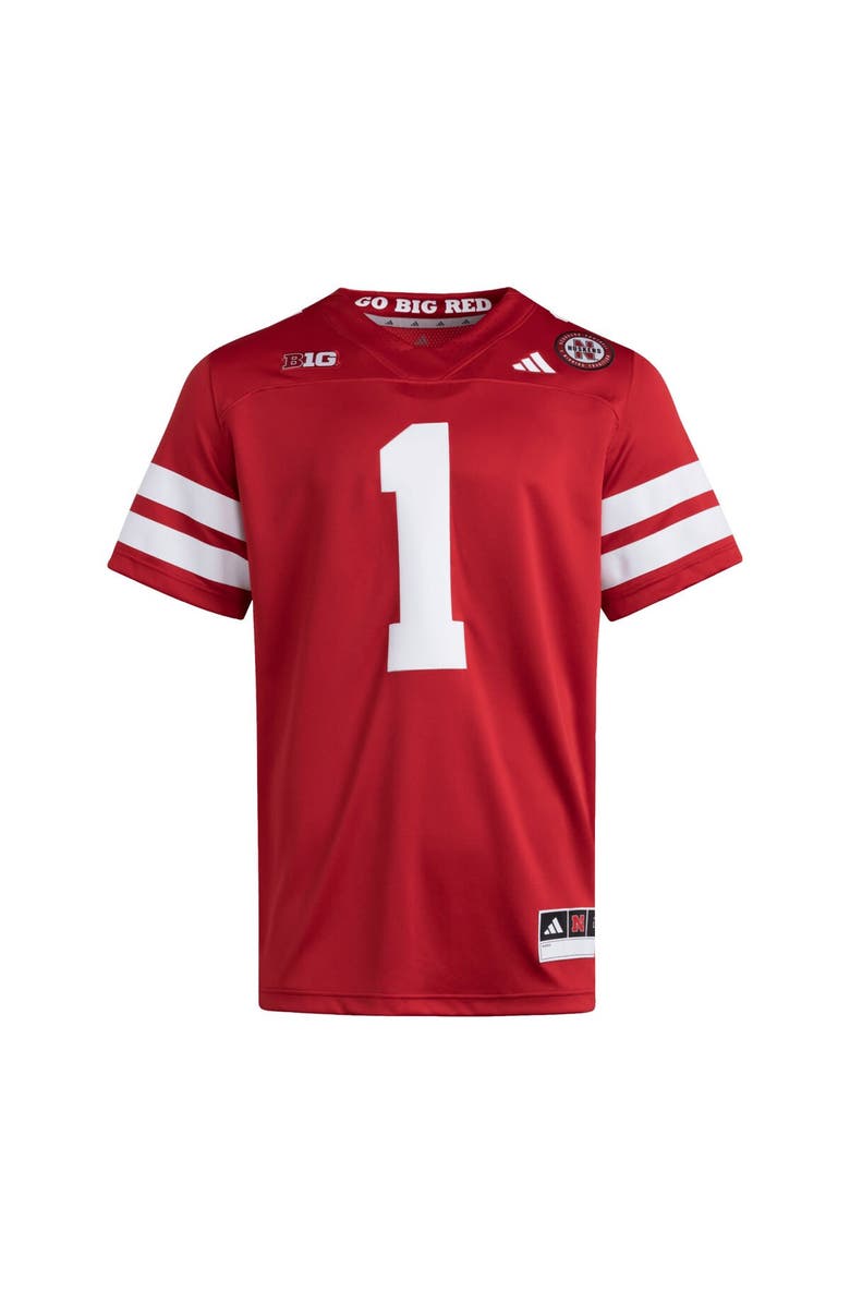 adidas Men's adidas #1 Scarlet Nebraska Huskers Premier Jersey, Alternate, color, Scarlet