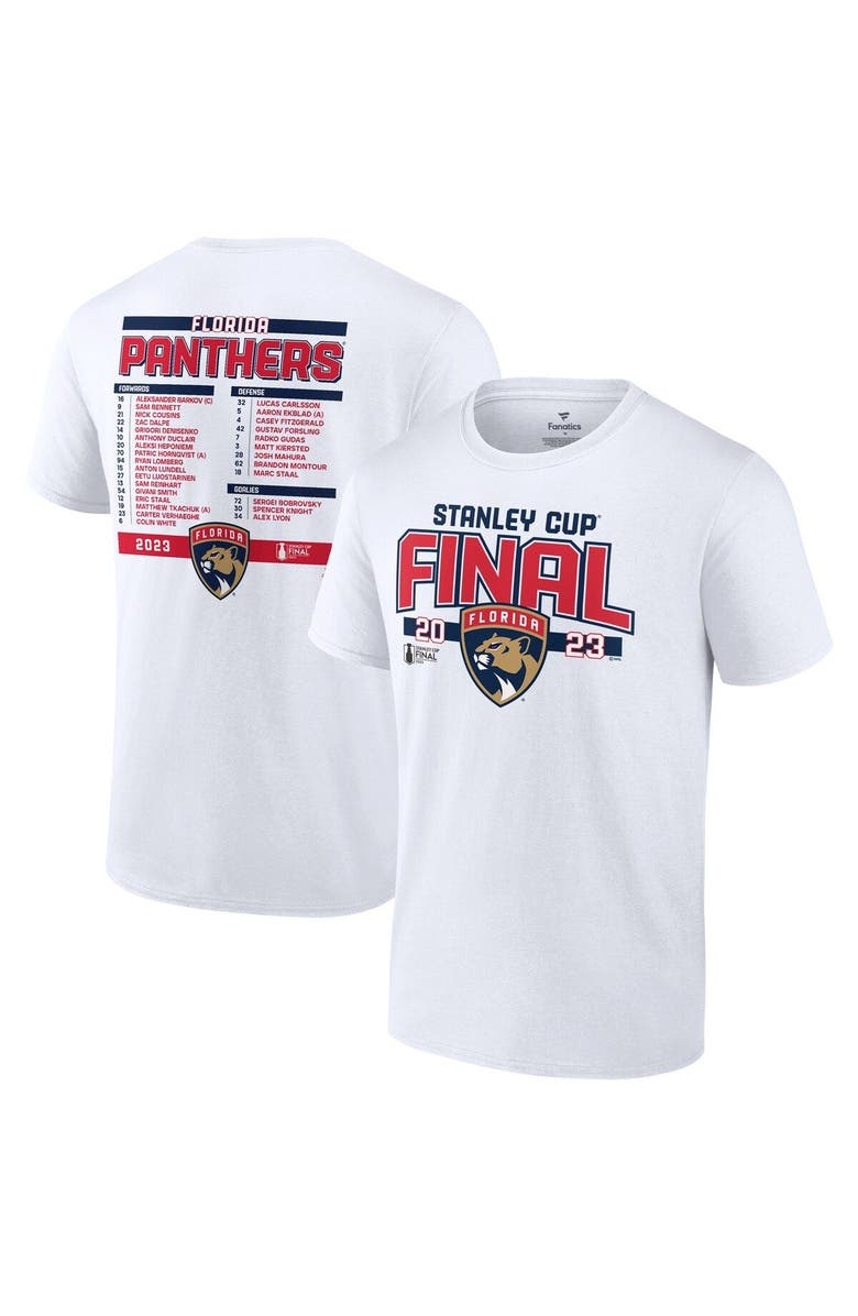 FANATICS Men's Fanatics Branded White Florida Panthers 2023 Stanley Cup Final Roster T-Shirt, Alternate, color,