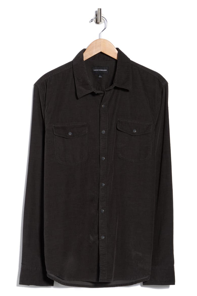 Western Corduroy Shirt, Alternate, color, PIRATE BLACK