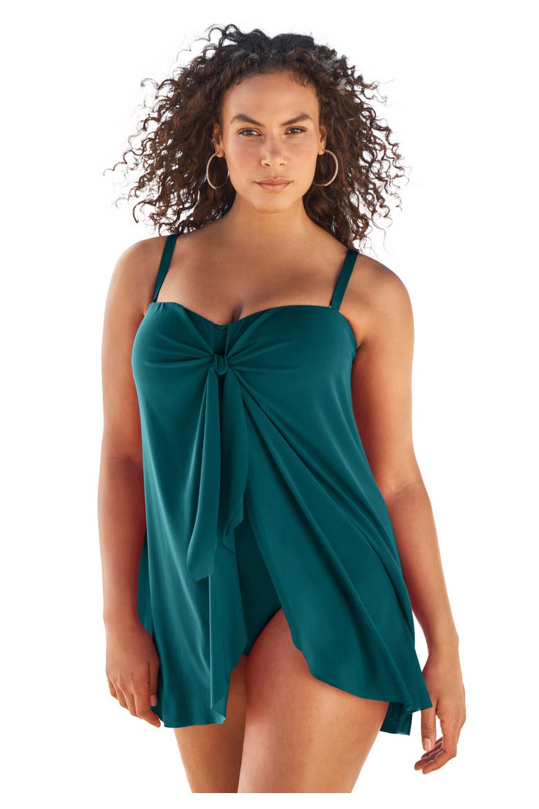 Mesh Draped Swimsuit, Main, color, MEDITERRANEAN