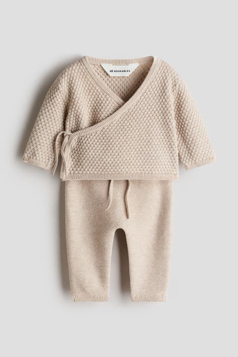 2-piece Cotton Textured-knit Set