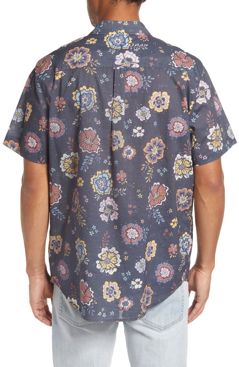 Marine Layer Men's Floral Print Short Sleeve Button-Up Shirt, Alternate, color, 