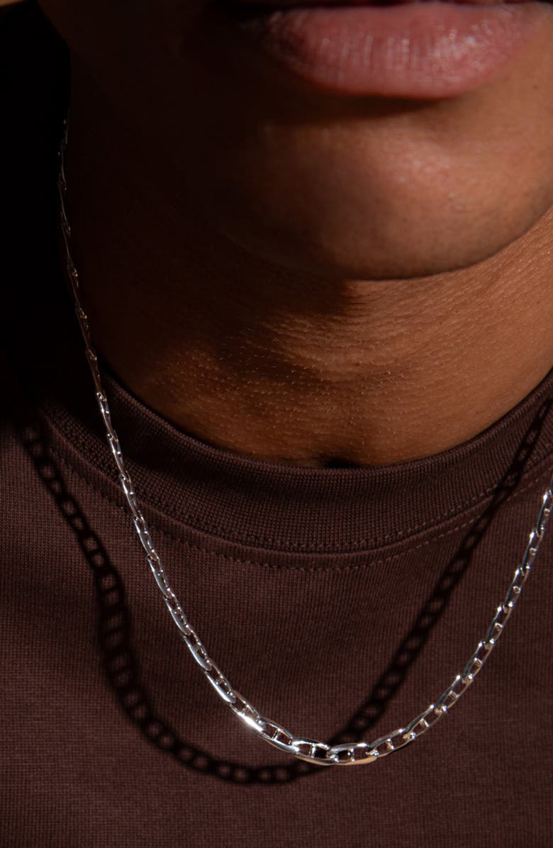 YOJ Figaro Cut Chain In Silver, Alternate, color, Silver