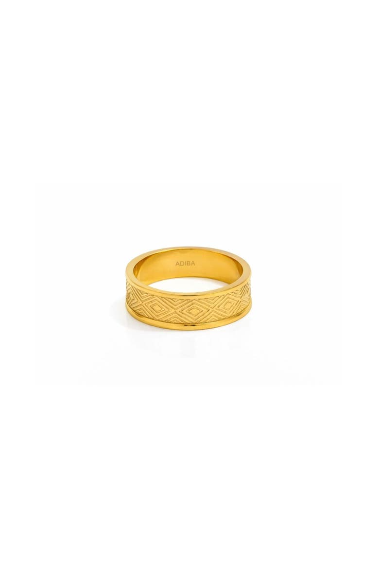 The Diamonds Pattern 18k Plated Stainless Steel Ring, Main, color, Gold