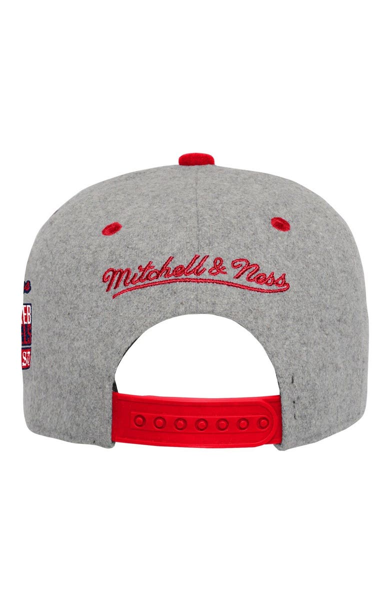 Mitchell & Ness Youth Mitchell & Ness Heather Gray/Scarlet UNLV Rebels Melton Patch Snapback Hat, Alternate, color, 
