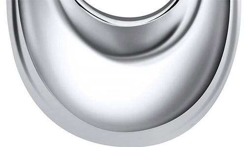 Christina Caruso Thick Hoop Earrings In Rhodium