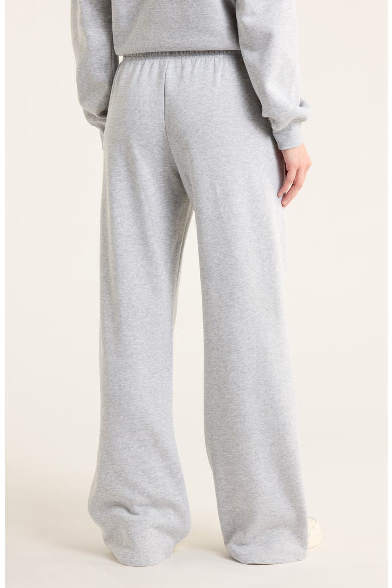 Fleece Wide Leg Pants, Alternate, color, GREY SOFT HEATHER
