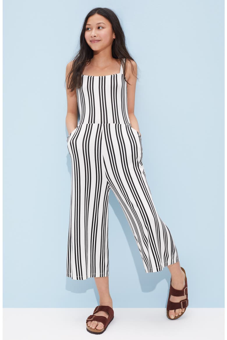 Kids' Got Your Back Jumpsuit, Alternate, color, BLACK- IVORY STRIPE