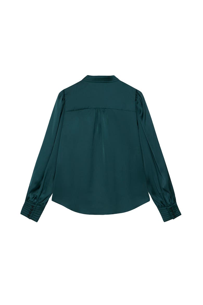 Satin Long Sleeve Blouse, Alternate, color, Green