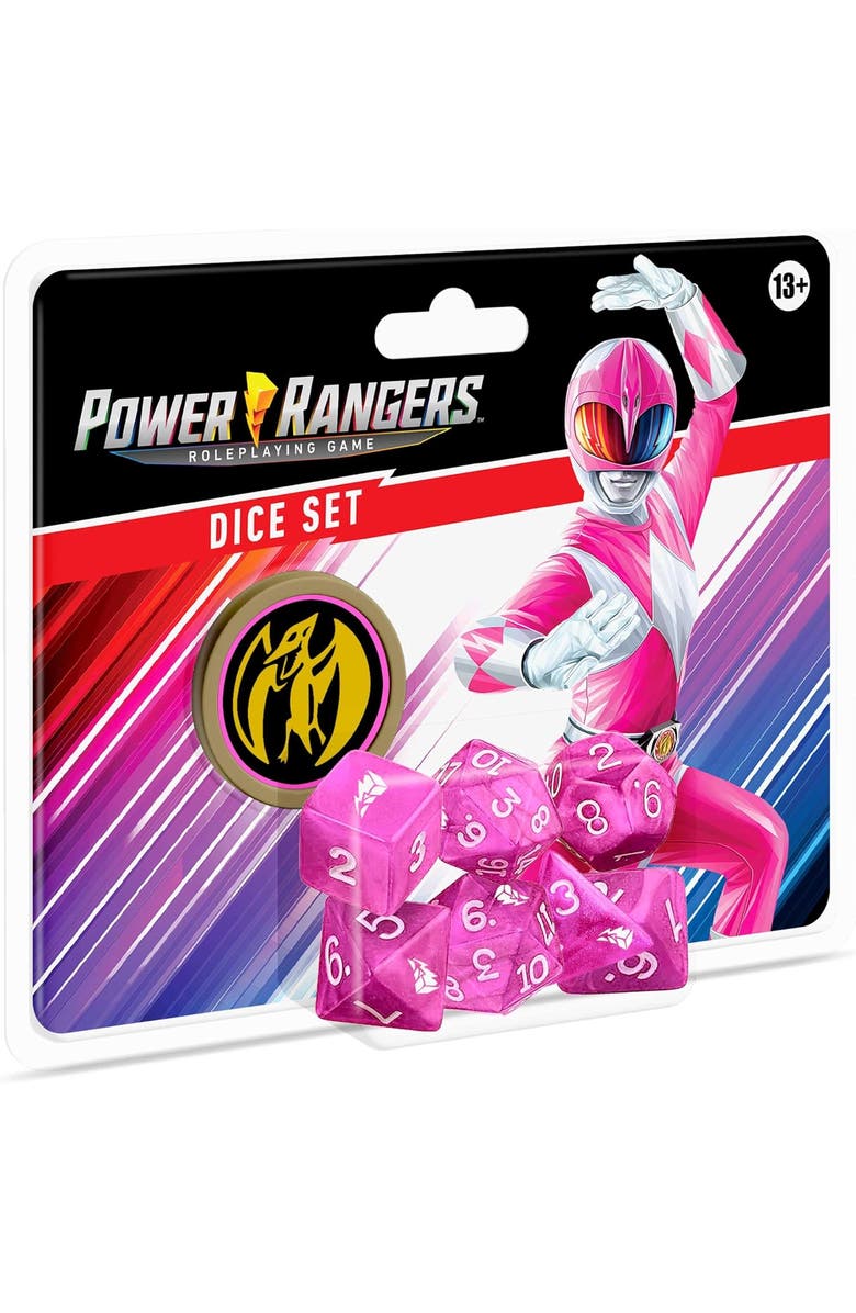 Renegade Game Studios Power Rangers Roleplaying Game Pink Dice Set, Main, color, Pink
