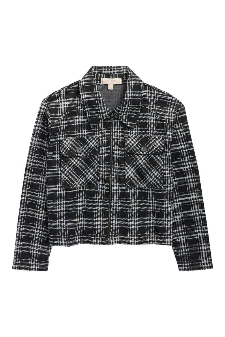 Kids' Plaid Jacket, Main, color, BLACK WHITE PLAID