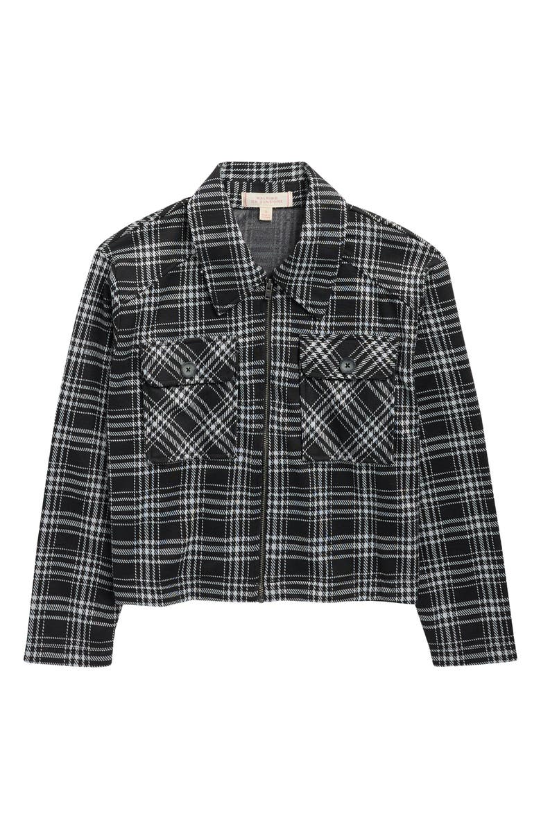 Walking on Sunshine Kids' Plaid Jacket, Main, color, Black White Plaid
