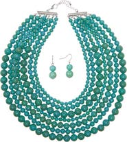 EYE CANDY LOS ANGELES Stone Layered Necklace & Earrings Set