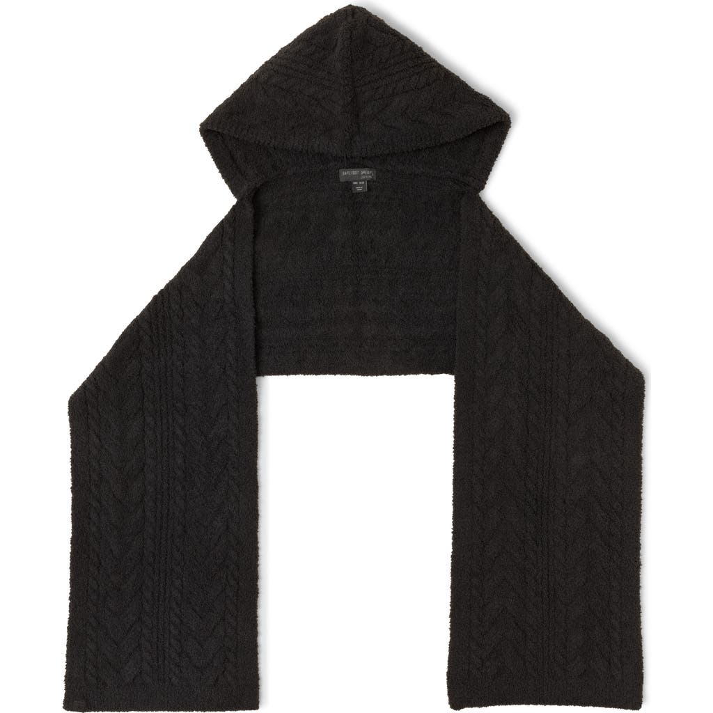 Barefoot Dreams ® Cozychic® Cable Stitch Hooded Scarf In Black