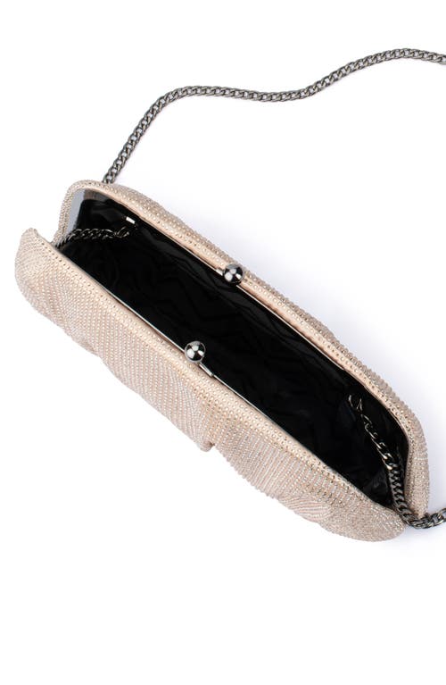 Olga Berg Aria Gathered Satin Frame Clutch In Natural