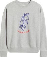 Caslon® Embroidered Lemon Azur Graphic Sweatshirt