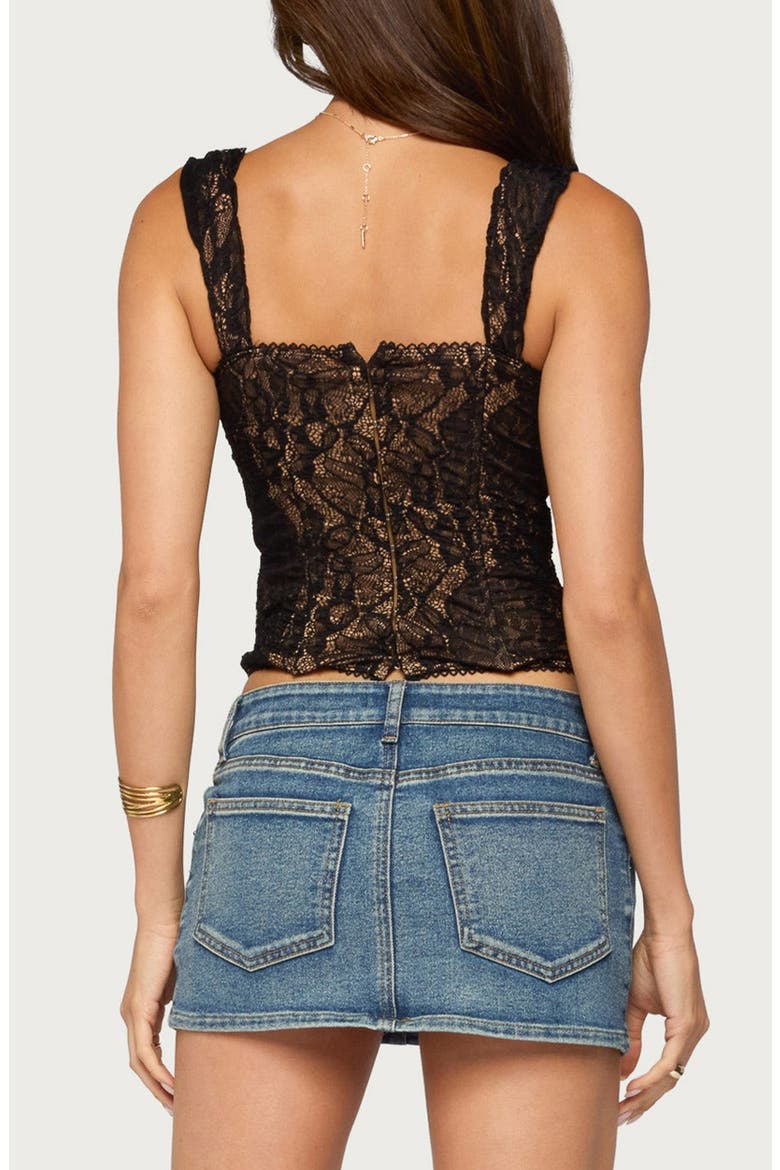 Sakia Lace Corset Tank, Alternate, color, BLACK