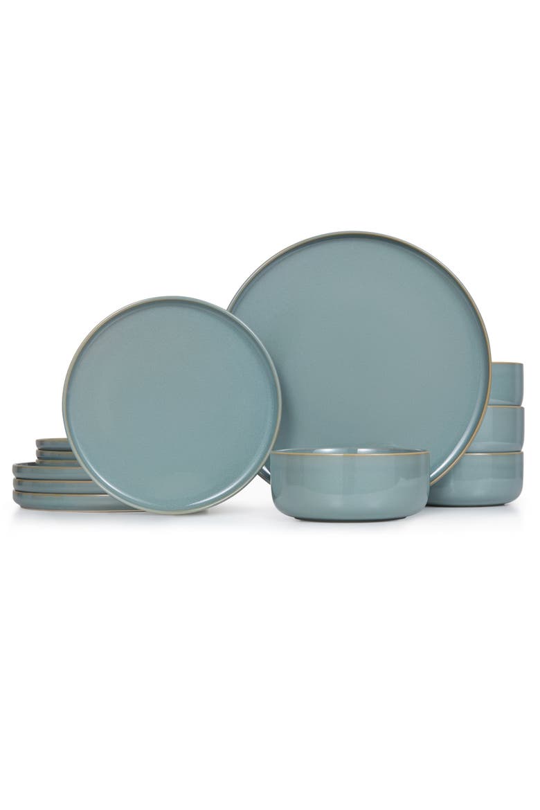 Somerset Collection Ceramic Dinnerware Set - 12 Piece, Service for 4, Main, color, Sage Green