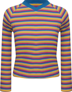 MiuMax Ladies Striped Raglan V-Neck Tee
