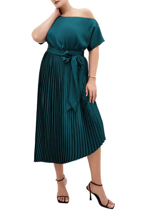 Payton Pleated One-Shoulder Maxi Dress