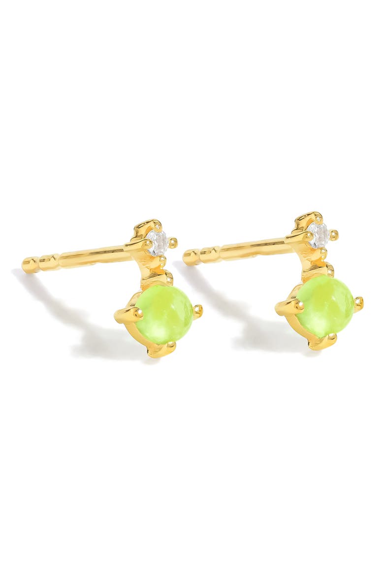 Emerald & White Topaz Double Drop Earrings, Main, color, LIGHT GREEN