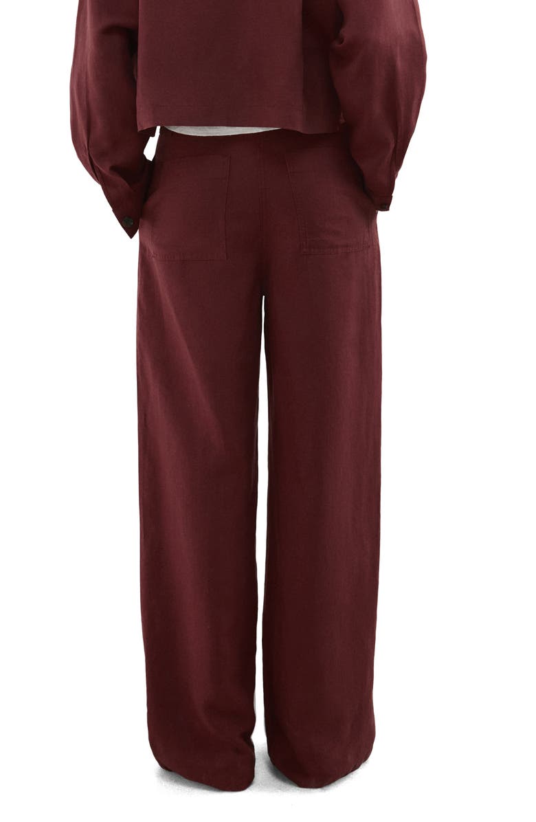 MANGO Straight Fit Drawstring Pants, Alternate, color, Burnt Orange