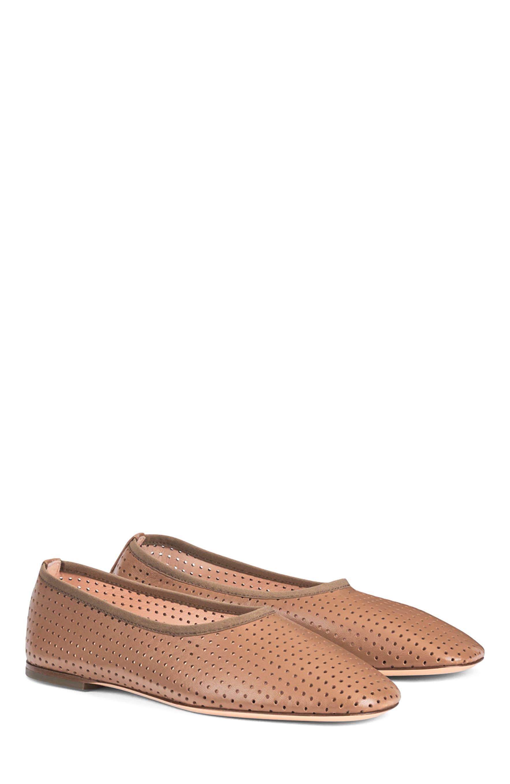 Lucy Perforated Ballet Flat, Alternate, color, Cocoa Nappa